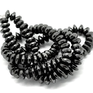 hematite Bead,balck, 8x3mm rondelle. Sold per 10strands
