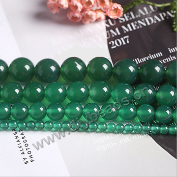 Factory direct 14mm green agate beads loose round gemstone beads personality diy handmade beaded jade beads 