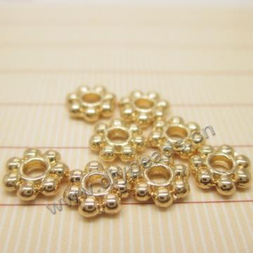 Spacer beads, 24K filled gold, gold color. Sold per pkg of 200pcs