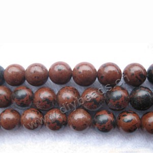 Bead, mahogany obsidian (natural), 10mm round. Sold per 16-inch strand.