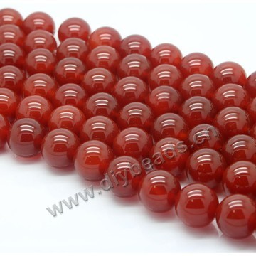 Bead, red agate (dyed/heated), 14mm round. Sold per 15-inch strand.