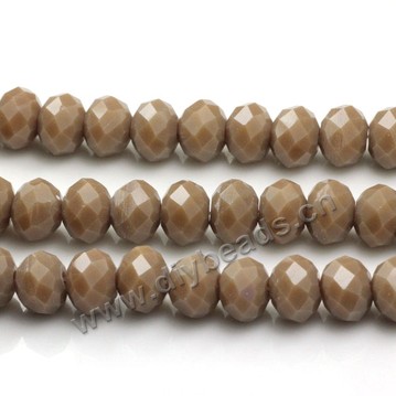 Bead, glass, coffee, 4*6mm faceted rondelle, sold by 1 bag-10 strands.