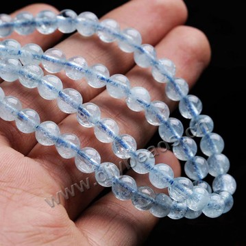 Aquamarine Beads, natural aquamarine Beads, 4mm-8mm. Sold per pkg of 10 strand.