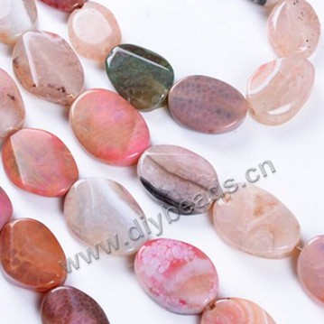 Bead,fire agate,rose red color,25x35mm oval, Sold per one strand.