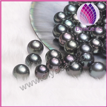 Pearl, Tahitian saltwater pearl(natural), black, 8-9mm round,loose beads, Sold per package of 1pcs