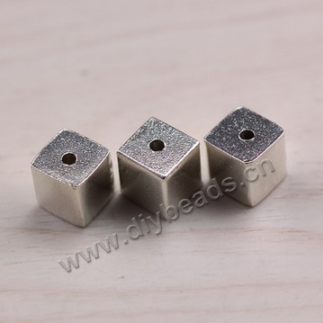 Bead, 925 Thai silver, rectangle, 10*9mm, 2mm hole, Sold per pkg of 1 bag-3 pieces.