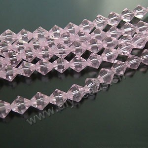 bead,glass,pink,8mm faceted bicone,approximately 40ps/strand
