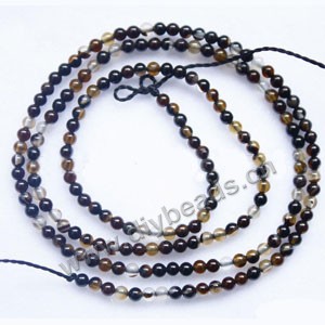 Bead,  Visional  agate (natural), 2mm round. Sold per 15-inch strand. 