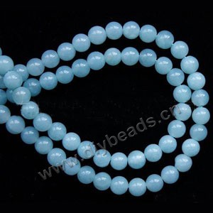 Bead, amazonite (natural), 6mm round. Sold per 16-inch(40cm) strand