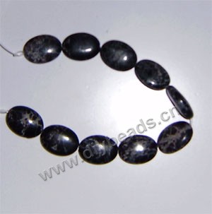 Bead,  imperial Jasper(dyed), black, 15x20mm flat oval. Sold per 16-inch strand .factory price. 