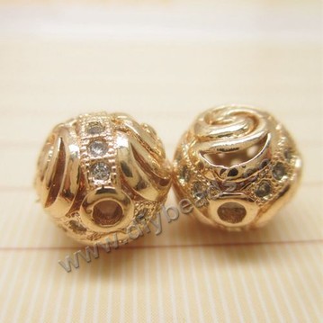 Bead,copper,24k gold filled,9.5mm,round,Sold per pkg of 30 pieces.