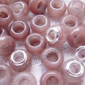 Bead,big-hole beads ,purple Aventurine(natural) and copper grommets,9x12mm rondell with 5mm hole,sold per pkg of 50ps