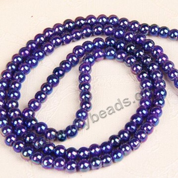Bead,glass,blue AB,12mm round,sold per pkg of 10 strands