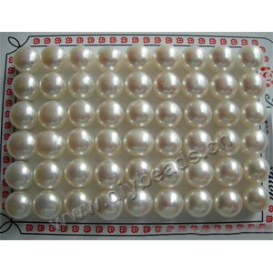 Pearl, cultured freshwater , white,10.5-11mm half-drilled button, AAA grade.Sold per pkg of 27 pairs
