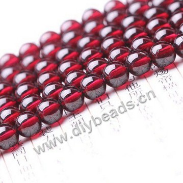 Bead, garnet (natural), wine red color, AAAAA  4 mm smooth round, Sold per 15-inch strand