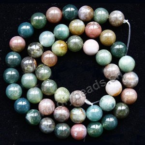 Bead, India agate (natural), 8mm round. Sold per 15-inch strand.
