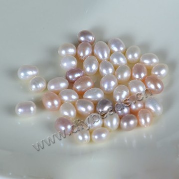 Pearl, cultured freshwater,white pink purple,6-7mm rice, AAA grade. Sold per bag of 30pcs