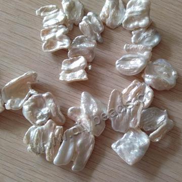 Bulk 18-25cm natural irregular Keshi baroque  freshwater loose pearl strand