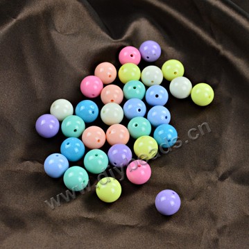 Bead, acrylic, mixed colors, 6mm round. Sold per pkg of 5kg