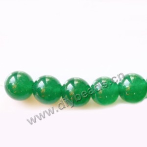 Bead, Malaysia "jade" (dyed), green, 14mm round, Mohs hardness 7. Sold per 15-inch strand