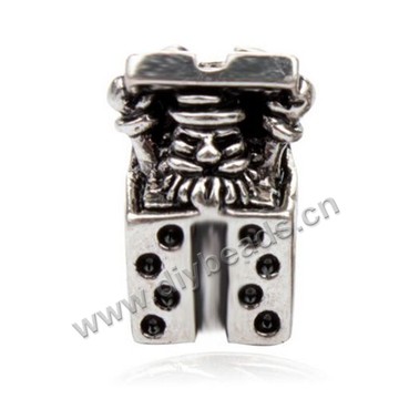 alloy Bead,9x14mm,silver plated,santa claus,Sold per pkg of 50 pieces.