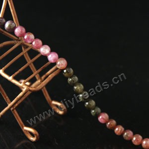 Bead, multi-tourmaline (natural), multicolored, 5mm round, Mohs hardness 7 to 7-1/2. Sold per 16-inch strand