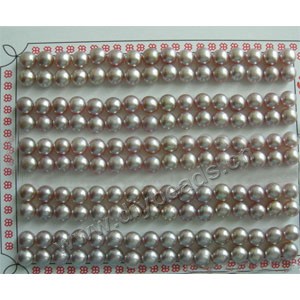 pearl, cultured freshwater ,mauve,5.5-6mm half-drilled button, AAA grade.Sold per pkg of 80 pairs