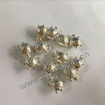 Hot selling diy bracelet making big hole alloy little turtle spacer beads