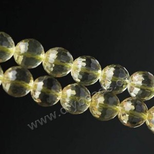 Bead, Citrine (Dyed), 12mm 128facted round, Sold per 15-inch strand