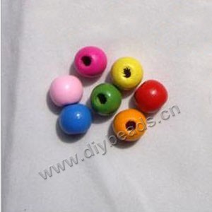 Bead mix, wood, mixed colors, 12mm  round. Sold per pkg, approximately 200 beads