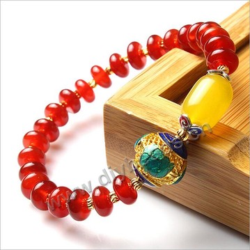 Bracelet,Nature red agate wheel beads one-loop gold plated  agate beaded bracelet.Sold per pkg 5 pcs