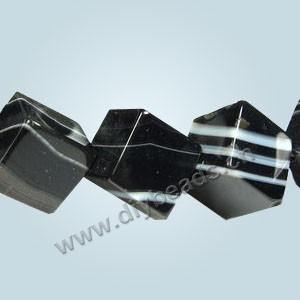 Bead, strip black agate (dyed), 8x8mm dice. Sold per 16-inch strand.