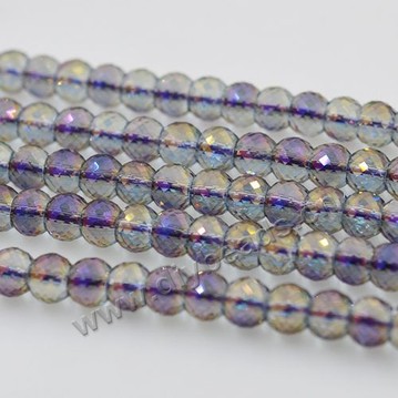 luxury bead,AB purple color,rondelle faced glass beads,6x8mm,per pkg of 10strands