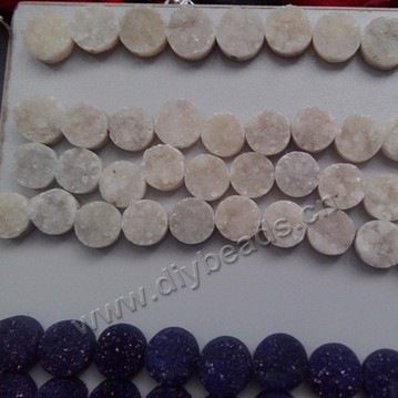 Bead,  druzy quartz stone beads,    14mm  round  white quartZ Sold by pcs