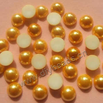 Bead, acrylic, 6mm, flatback half round. Sold per pkg of 1 bag-(5000pcs).