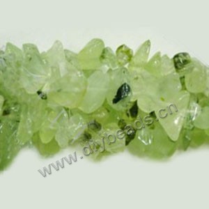 Bead, green garnet (natural), small chip .Sold per 35-inch strand