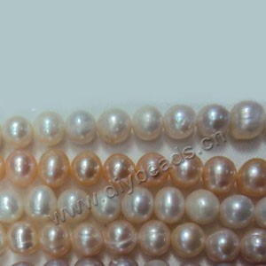Pearl, cultured freshwater (natural),peach,5-6mm potato . Sold per 14.8-inch(37cm) strand