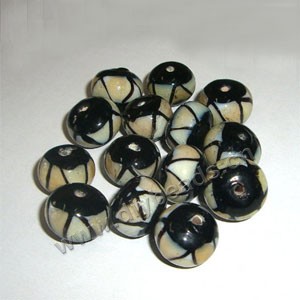 Clearance beads lampworked glass,yellow/white/black,10x14mm rondelle,mini order 100ps factory price.
