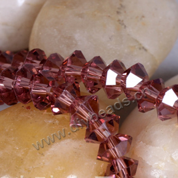 beads,AAA grade glass,4*6mm bicone, red, sold per package of 1 stand