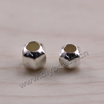 Bead, 925 sterling silver, 4mm diameter, 2mm hole, Sold per pkg of 1 bag-50 pieces.