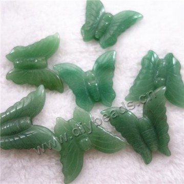 Bead,green color,aventurine (natural),26x30mm butterfly,Sold per pkg 10pcs