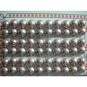 Pearl, cultured freshwater ,mauve,9.5-10mm half-drilled button, AAA grade.Sold per pkg of 30 pairs