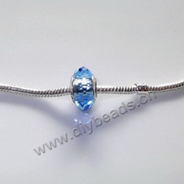 beads,glass, large hole beads blue, 14x8.5mm. Sold per pkg of 20ps