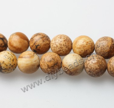 Natural white Picasso Jasper Round Gemstone Loose Beads 14mm, sold per pkg of 10strands