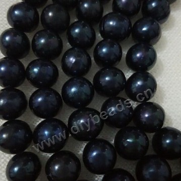Pearl,freshwater,black color,10-11mm potato. Sold per pkg of one strands