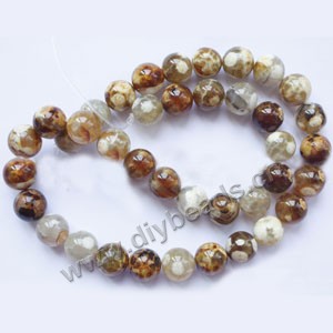 Bead, yellow agate (natural), 8mm.round Sold per 15-inch strand